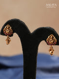 Aalaya Lakshmi Temple Pendant Necklace Set with Classic Jhumka Earrings