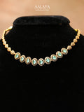 Aalaya Emerald Halo Necklace Set