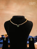Aalaya Emerald Solitaire Elegance Necklace Set
