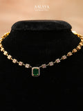 Aalaya Emerald Solitaire Elegance Necklace Set