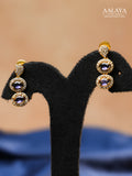 Aalaya Sapphire Halo Necklace Set