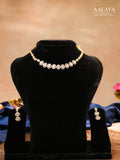 Aalaya Pink Crystal Halo Necklace Set