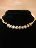 Aalaya Pink Crystal Halo Necklace Set