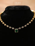 Aalaya Emerald Solitaire Elegance Necklace Set