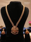 Aalaya Grand Lakshmi Temple Pendant Necklace Set with Jhumka Earrings