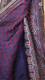 Royal Indigo Blue Ajrakh Handblocked Pure Maheshwari Cotton Saree