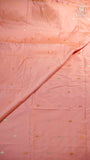 Baby Pink Floral Gold Silver Kanchi Soft Silk Saree