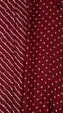 Maroon Line Patterned Ajrakh Modal Slik Saree