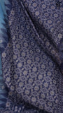 Baby Blue and Dark Blue Jamdani Handloom Cotton Saree