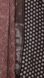 Maroon and Black Blue Ajrakh Munga Handloom Cotton Saree