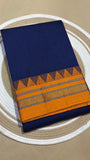 Navy & Yellow Handloom Narayanpet Cotton Saree