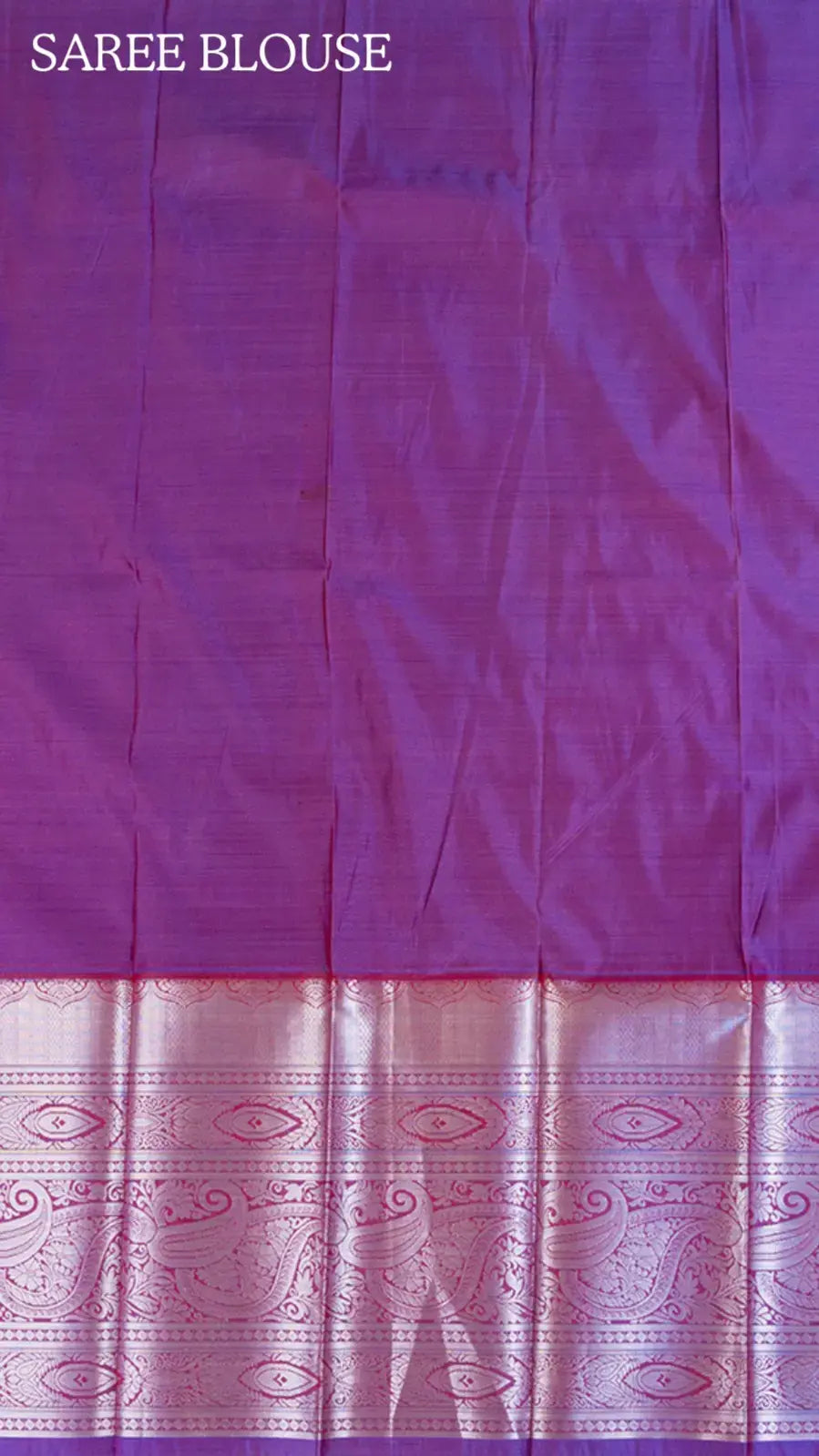 Red and Purple Festive Silk Silver Zari Woven Floral Heavy Design 13 Inch Border Kanchipuram Saree
