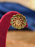 Aalaya Emerald Floral Stud Earrings