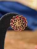 Aalaya Ruby Floral Stud Earrings