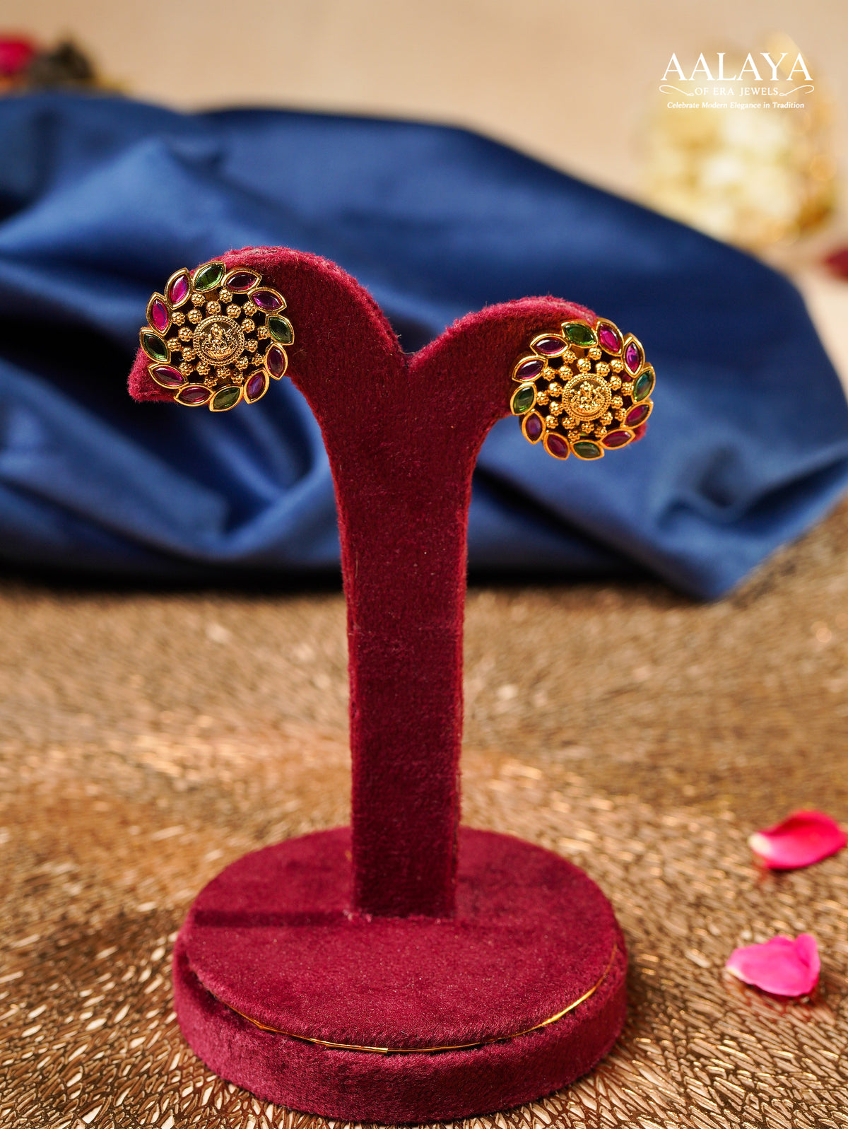 Aalaya Dual-Tone Floral Stud Earrings