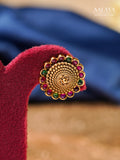 Aalaya Dual Tone Temple Stud Earrings