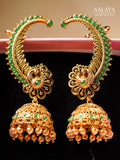 Aalaya Haritha Mayura Jhumka Earrings