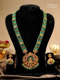 Aalaya Lakshmi Emerald Temple Haaram Set