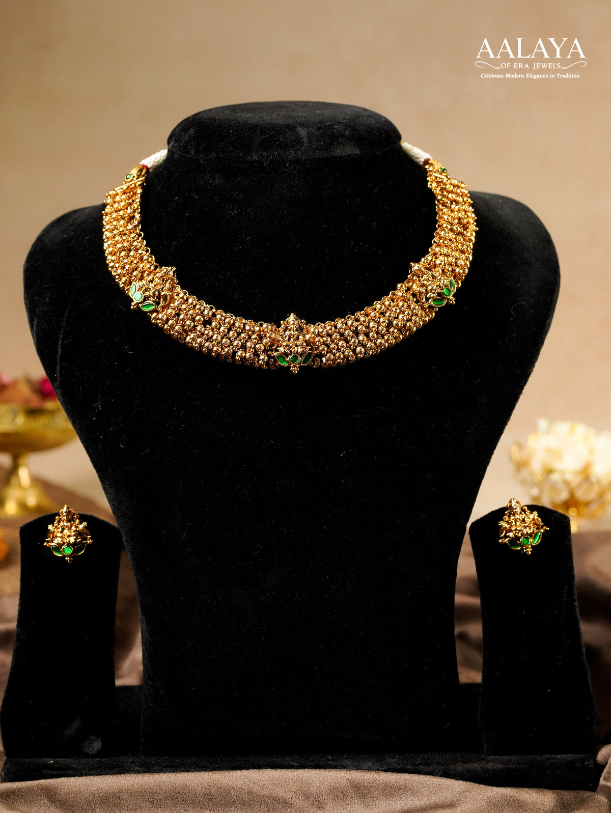 Aalaya Gold Weave Heritage Choker Set