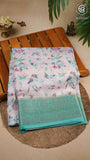 Green Beige Floral and Bird Fancy Georgette Saree