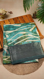 Moss Green Abstract Dola Silk Saree