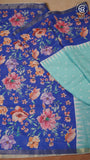 Sky Blue Floral Fancy Georgette Saree