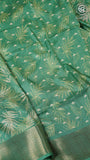 Green Tropical Dola Silk Saree