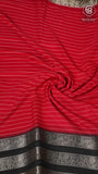 Red and Black Line Pattern Premium Georgette Saree