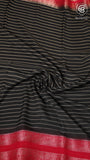 Black and Red Line Pattern Premium Georgette Saree