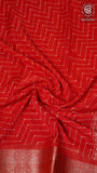 Red Zig Zag Fancy Georgette Saree