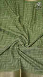 Sage Green ZigZag Fancy Georgette Saree