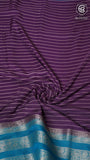 Violet and Blue Line Pattern Premium Georgette Saree