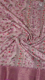 Flamingo Pink Floral and Bird Fancy Georgette Saree