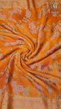 Yellow Floral Brasso Silk Saree