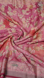 Pink Floral Brasso Silk Saree