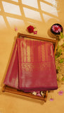 Dark Pink Banarasi Tissue Silk Saree