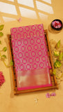 Pink and Gold Banarasi Tissue Silk Saree