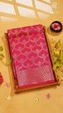 Rani Pink Banarasi Tissue Silk Saree