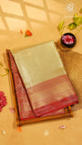 Gold and Red Tissue Silk Saree