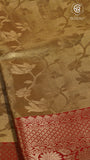 Gold and Red Floral Kanchipuram Tissue Silk Saree