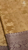 Gold and Violet Floral Kanchipuram Tissue Silk Saree