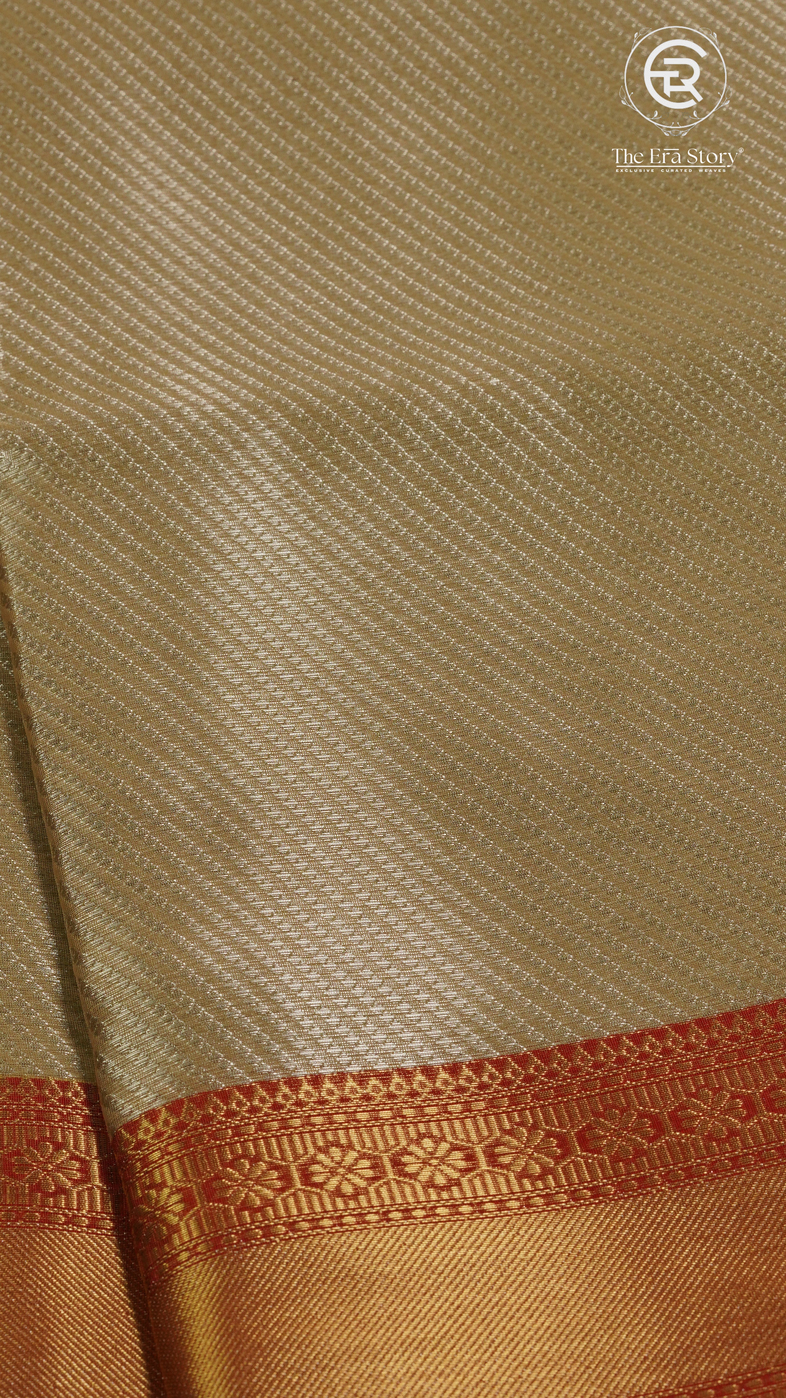 Gold and Red Tissue Silk Saree