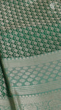 Dark Green Banarasi Tissue Silk Saree
