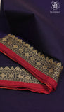 Navy Blue and Red Temple Narayanpet Handloom Cotton Saree