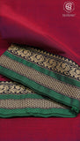 Maroon and Green Peacock Narayanpet Handloom Cotton Saree