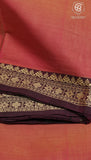 Mild Brown and Violet Narayanpet Handloom Cotton Saree