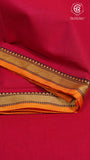 Dark Pink and Orange Temple Narayanpet Handloom Cotton Saree