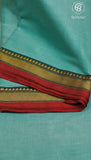 Sea Green and Maroon Temple Narayanpet Handloom Cotton Saree