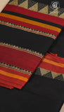 Black and Red Heavy Border Narayanpet Handloom Cotton Saree