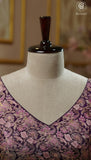 Purple & Pink Floral Designer Silk Blouse
